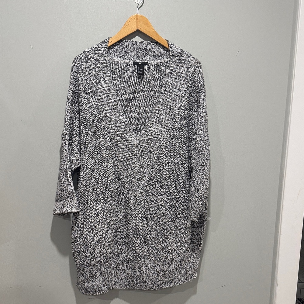 Oversized long knit sweater